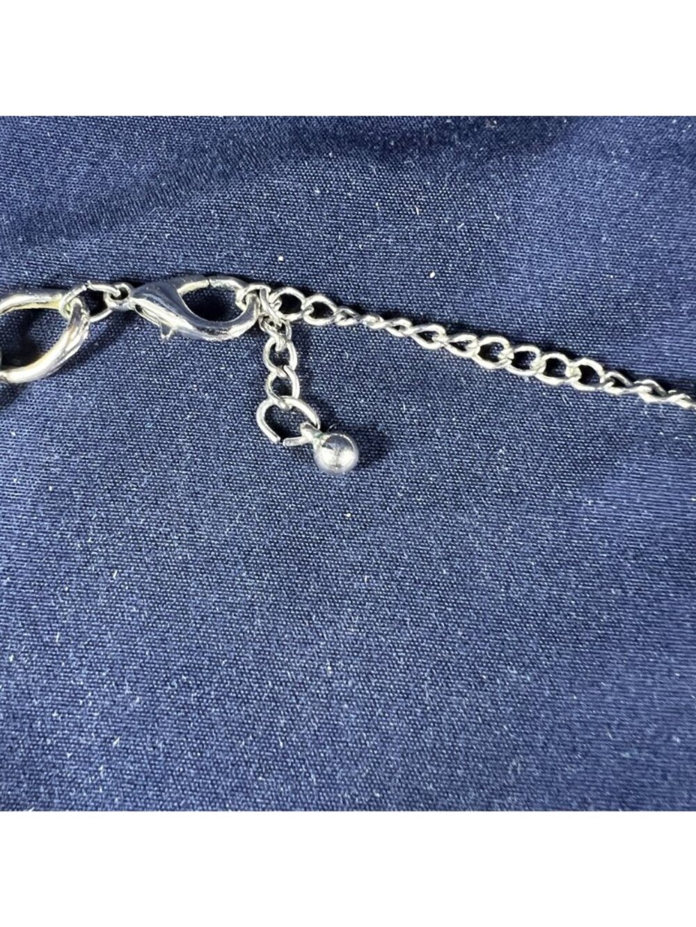 Statement Bib Necklace With Yellow & White Gemstones Silver-Tone Chain Adjustabl - Picture 3 of 3